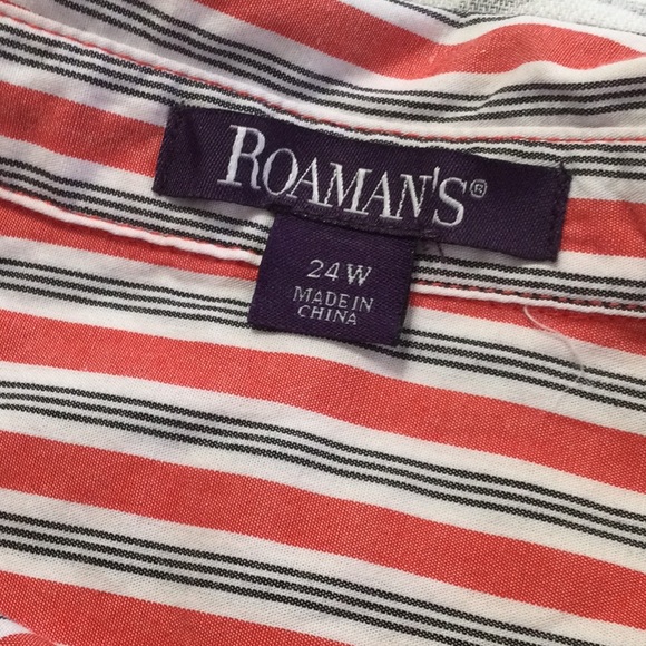 Set of 2 Roaman’s cotton button down plus size long sleeved shirts. Size 24W - Picture 2 of 16